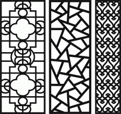 Decorative Privacy Partition Screen Triangle Glider And Gooseneck For Laser Cut Free Vector File