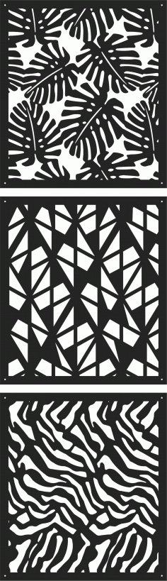 Decorative Screen Patterns Collections For Laser Cutting Free DXF File