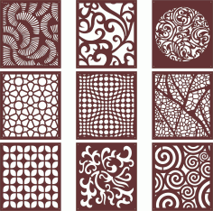Decorative Screen Patterns Designs For Laser Cutting Free DXF File