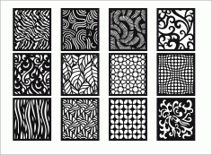 Decorative Screen Patterns Set For Laser Cutting Free DXF File