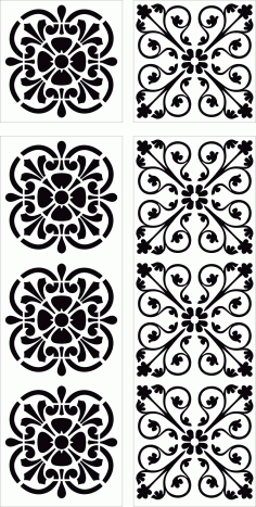 Decorative Seamless Separator Floral Grill For Laser Cutting Free DXF File