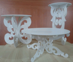 Decorative Table Set For Laser Cut Free Vector File