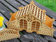 Decorative Tea House Laser Cut 3d Puzzle Free Vector File