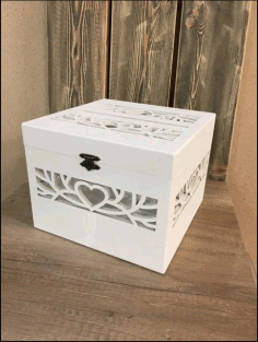 Decorative Wedding Card Box For Laser Cut Free Vector File