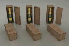 Decorative Wine Bottle Box Gift Box Free DXF File