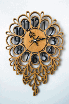 Decorative Wood Wall Clock Laser Cut Free Vector File, Free Vectors File