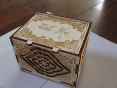 Decorative Wooden Box Eat Me Free Vector File, Free Vectors File