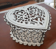 Decorative Wooden Heart Box For Laser Cutting Free Vector File, Free Vectors File
