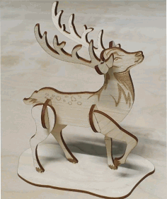 Deer Decor 4mm Plywood For Laser Cut Free DXF File