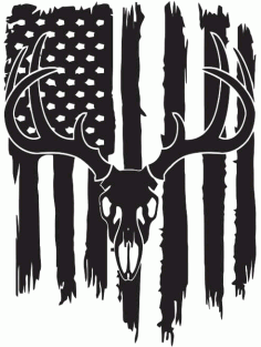 Deer Flag Silhouette Usa Flag Free Vector File