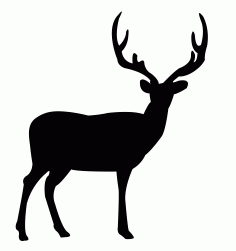 Deer Standing Silhouette Free DXF File