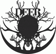 Deer Wall Clock Free Vector File