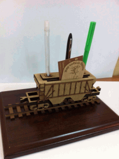 Desk Organizer Railway Grain Wagon For Laser Cut Free Vector File