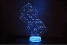 Dices Gifts Gambling 3d Night Light Home Decor Free Vector File