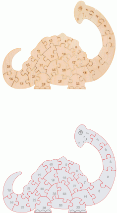Dino Puzzles Laser Cut Layout Template Free DXF File