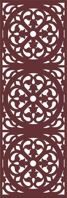 Divider Seamless Floral Grill Design For Laser Cutting Free DXF File