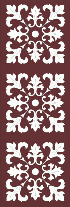 Divider Seamless Floral Grill Pattern For Laser Cut Free Vector File, Free Vectors File