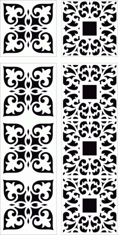 Divider Seamless Floral Grill Set For Laser Cut Free Vector File