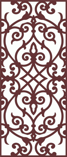 Divider Seamless Floral Lattice Panel For Laser Cut Free Vector File
