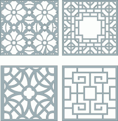 Divider Seamless Floral Lattice Stencil Patterns Set Free DXF File
