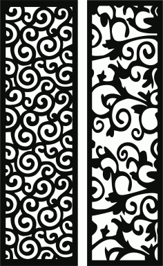 Divider Seamless Floral Screen Cnc Laser Cutting Free DXF File