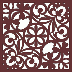 Divider Seamless Floral Screen Pattern Cnc Laser Cutting Free DXF File