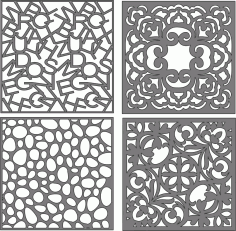 Divider Seamless Floral Screen Patterns Collection For Laser Cut Free Vector File, Free Vectors File