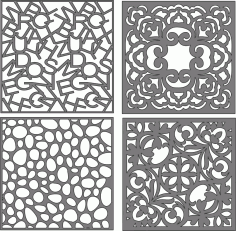 Divider Seamless Floral Screen Patterns Collection For Laser Cutting Free DXF File