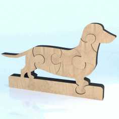 Dog Puzzle 3 Drawing For Laser Cut Free DXF File
