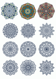 Doodle Circular Pattern Design Mandala Ornament Free Vector File, Free Vectors File