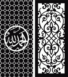 Door Seamless Floral Screen Panel For Laser Cut Free Vector File
