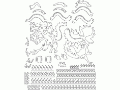 Dragon 3d Puzzle Free DXF File