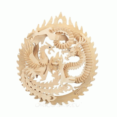 Dragon And Pheonex 3d Print Figure For Laser Cut Free DXF File