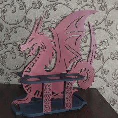 Dragon Drink Holder For Laser Cutting Free Vector File