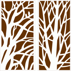 Drawing Room Big Branches Screen For Laser Cutting Free DXF File
