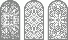 Drawing Room Decorative Screens Set For Laser Cut Free Vector File