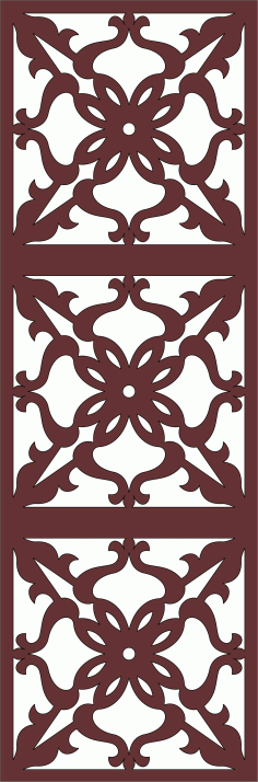 Drawing Room Grill Floral Seamless Pattern For Laser Cut Free Vector File, Free Vectors File