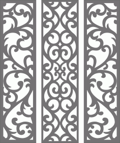 Drawing Room Lattice Seamless Designs Set For Laser Cut Free Vector File