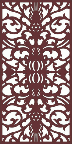 Drawing Room Screen Floral Seamless Design Cnc Laser Cutting Free DXF File