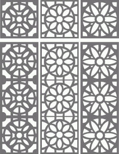 Drawing Rooms Grill Floral Seamless For Laser Cutting Free DXF File