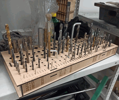 Drill Bits Stand Storage Rack For Laser Cut Free Vector File
