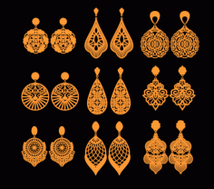 Earrings Design Women Jewelry Template Laser Cut Free Vector File