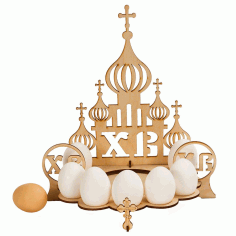 Easter Egg Stand Church Template For Laser Cutting Free Vector File