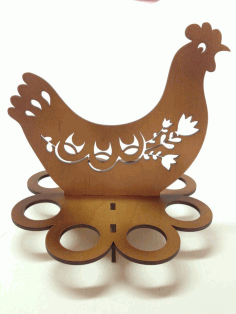 Easter Egg Tray Holder Stand Chicken For Laser Cut Free Vector File