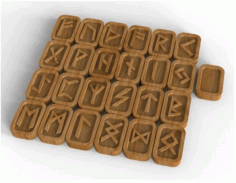 Elder Futhark Wooden Rune Set Free Vector File