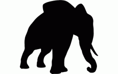 Elephant Silhouette Standing Free DXF File
