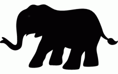 Elephant Silhouette Vector Free DXF File