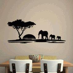Elephant Wall Decor For Laser Cutting Free DXF File