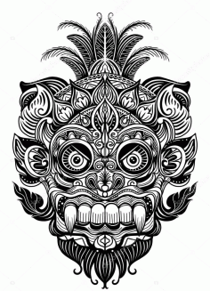 Engrave Maori Skull Patterns Designs For Laser Cut Free Vector File