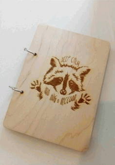 Engraving Raccoon On Notebook Free DXF File
